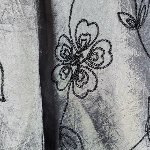 VTG SL Fashions Taffeta Party Dress Womens 16W Silver Black Evening Cocktail New - Picture 11 of 16